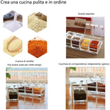 4 Pieces Kitchen Transparent Acrylic Box Four inch one Spice Jars with Spoons and V1237-ZY-528-097