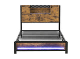 Levede Single Bed Frame Storage Headboard Industrial BF1066-S