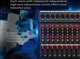 Hridz CT-80S Professional Audio Mixer 8 Channels Bluetooth USB Mixer with Effects, 48V Phantom V571-HRIDZCT80SAM