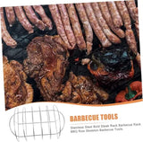 Stainless Steel BBQ Rib Rack, Non-Stick Holder for up to 5 Racks of Ribs, Outdoor Grilling, Camping V1189-LC-HW-00569
