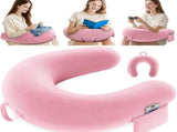 Reading Lap Pillow Ergonomic U Shape Cushion Reading Pillow for Bed for Adults Elbow Rest Reduces V1107-115-88835-PNK