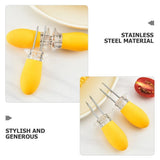 Stainless Steel Corn Holders Set, Compact BBQ Forks for Grilling, Outdoor Cooking, and V1369-AZ3-W-15763