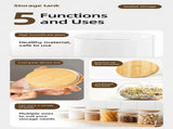 Oversize Airtight Glass Canister With Bamboo Lid, Moisture Proof Kitchen Organizer Jar, 10cm*30cm, V1221-XM-LB2663-GM103