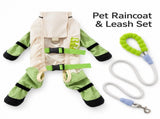 Size XXL Dog Raincoat and Leash Set - Four-Leg Waterproof Dog Suit with Paw Covers, Open Back V888-ELOSUNG57180-5