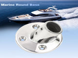 4 pack Boat Hand Rail Fitting Heavy Duty 316 Marine Round Base with Screws, Hand Rail Fitting Rail V1192-AZ-W-3314