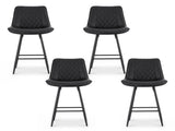 Artiss 4x Bar Stools Kitchen Dining Chair Counter Stool Diamond PU Leather Black BA-K-799-BKX4