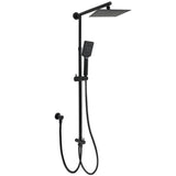 Matt Black 2in1 Set 8" Square Thin Shower Head Handheld Adjustable Silding Rail Arm V1233-HS002M4CBSC842BKSS108B