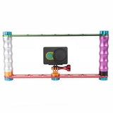 Aluminum Dual Grip Stabilizer For Action Cameras With Jaws Flex Clamp Mount PRL-4532-ACD-S
