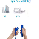 Wii Remote and Nunchuck Controller,Wii Remote Controller ,Silicone Case and Wrist Strap Compatible V1366-AZ2-W-11294
