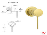 WELS Brushed Gold Shower Set 8" Round Head One Mode Handheld Sliding Rail Arm Small face Mixer V1233-S4902ABGSS019CBGKSR108GKRD201G60