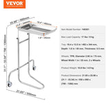 VEVOR Stainless Steel Lab Cart with Single Tray & 2 Silent Wheels for Lab Clinic V952-SYSTCECKFSS2HAV26V0
