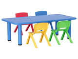 Keezi 5PCS Kids Table and Chairs Set Children Study Desk Furniture Plastic 4 Chairs KPF-TBCH-120-BU