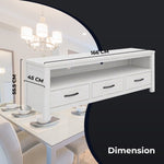 Foxglove ETU Entertainment TV Unit 166cm 3 Drawer Solid Mt Ash Wood - White V315-V-FLOR-011