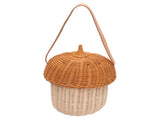 Kids Rattan Storage Basket Hand Woven Decorative Acorn Shaped Basket Bag for Boys Girls Photography V1294-YM0703-3115230034712