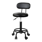 Artiss Salon Stool Swivel Chair Backrest SALON-B-4128-NEW-BK