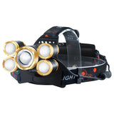5 Pack T6 Headlamps High Power Waterproof Head Mounted Flashlights for Night Fishing V1237-ZY-528-086