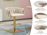 SERENIT Modern Velvet Breakfast Bar Stools Swivel Barstools Adjustable Counter Stools with Backrest V255-SE-GP1782-IVORY