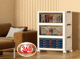 Foldable Storage Cabinet Stackable Bins Household Plastic Closet Multi-purpose Organizer Doors and V985-STORAGEBOXES