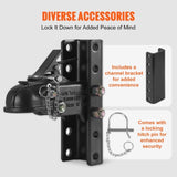 VEVOR Adjustable Trailer Coupler and 5-Position Channel Bracket Kit, 2-5/16" Hitch Ball, 15000 lbs V952-KDJXTCOHQDZ22GEBVV0