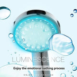 LED Shower Head Battery-Free Shower Head Glowing Shower Head Air Injection - Silver - Size Seven V1106-DSZ-SHOWER2-001-SLR-SEVEN-COLORVARIABLELIGHT