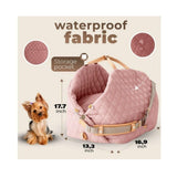 Dog Car Seat for Small Dogs 3-in-1 Travel Carrier, Booster & Dog Bed for Car Washable, V1192-AZ-W-5590