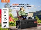 Pure Sine Wave Inverter, 3000 Watt, Power Inverter with 2 AC Outlets 2 USB Port 1 Type-C Port, LCD V952-CZXNBQ3000WC2N69YV3