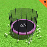 New 8ft Round Trampoline Free Safety Net pad mat ladder shoe Tidy Pink TRA-BLZ-08-PK