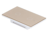 For Zigbee Tuya Remote Light Switch Voice Control 2Gang US Wall Touch Switch AC 100240V V1294-YM0901-3113210138713