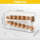 Automatic Rolling Egg Holder 14 Egg Dispenser Plastic Fridge Organizer Double Layer Egg Rack V1258-DP02-BOL-741