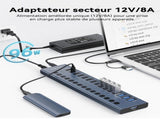 ACASIS HB16PRO 16-Port USB 3.2 10Gbps 12V/8A Powered 8 x USB-A 8 x USB-C Docking Hub for PC & V28-ELEACAHB16PRO