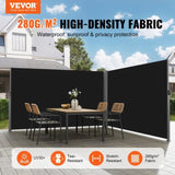 VEVOR Side Awning, 180X600cm Aluminum Outdoor Privacy Screen, 280g Polyester Water-proof V952-ZYPF180X600CMBK01V0