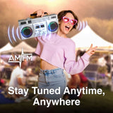 Laser 80s Party Bluetooth BoomBox Sliver V1031-SP-RTOBOM-324