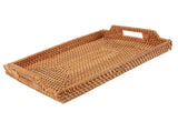 Wicker Serving Tray Hand Woven Rattan Rectangular Serving Tray with Handles for Breakfast Drinks V1294-YM0901-3118230400211