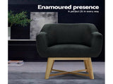 Artiss Armchair Tub Chair Charcoal Aston FA-CHAIR-ACC024-CHAR