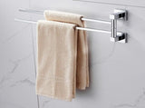2 Tier Swivel Towel Rail, Stainless Steel Wall Mounted Rotating Bar Holder for Bathroom, Chrome V1188-MS-721-308