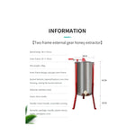 2 Frame Honey Extractor Stainless Manual Spinner Crank Honey Bee Hive Beekeeping V238-SUPDZ-32992407224400