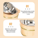 Khaki Wooden Sushi Rice Container, Stainless Steel, Perfect for Storage, Lightweight V1369-AZ3-W-17442