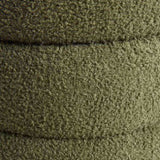 Round Stacked Ottoman Stool Teddy Fleece Fabric Foot Rest 38cm GREEN V274-FT-STP067-DGN