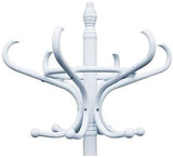 White Coat Rack with Stand Wooden Hat and 12 Hooks Hanger Walnut tree V178-13372