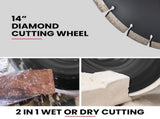 BAUMR-AG 3500W 350mm/14" Electric Concrete Demolition Cut-Off Saw, Wet and Dry Cutting, Diamond V219-SAWCONBME8XA