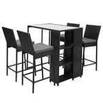 Gardeon 5-Piece Outdoor Bar Set Patio Dining Chairs Wicker Table Stools ODF-BARSET-STORE-5SET