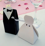 100 Pack of 50 Bride Gown and 50 Groom Tux Wedding Bridal Bomboniere Favor Candy Choc Almond Box V382-100BRIDEGROOMBXNW