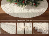 48-inch Christmas skirt - Braided cable knit skirt - for a 7.5-foot - Cream white V1188-MS101-00797-1