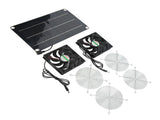 Solar Fan Portable Safe Environment Friendly Dual Exhaust Fan with Solar Panel for Pet House DC 12V V1294-YM0716-3114220060011