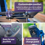 EQUIPMED Electric Wheelchair Folding, Long Range, Airline Approved, Lithium Battery, 24" Light Rear V219-HELWLCEQPKB2A