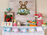 Darzheoy Bunny Basket Hanging Wall Pocket Spring Decor, Hand Woven Wicker Basket, Wicker V1189-WXFWAL-20260326-02677