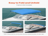 4 Bow Bimini Top Replacement Cover, 2440 mm Long, Durable 600D Marine Grade Waterproof Sun Shade V952-CYZYPDPTHJ96U4ST1001V0