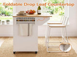 Artiss Kitchen Island Trolley Rolling Serving Cart Storage Drawer Cabinet 100cm FUR-V-KI-80-SLD-WH-AB