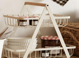 Storage Basket Iron Wood 2 Layers Detachable Fruit Vegetable Shelf Rack for Living Room Kitchen V1294-YM0716-3117220184711