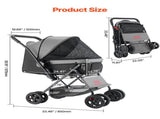 Pet Stroller, 20KG Weight Capacity, Foldable Dog Stroller Cart, 4 Wheels Cats Stroller with Mesh V952-CWTCCGK4QSHSAWPRUV0